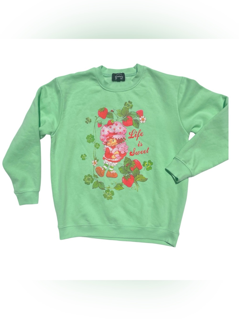 Strawberry Shortcake Soft Sweatshirt Life Is Sweet Size L Pastel Green Oversized